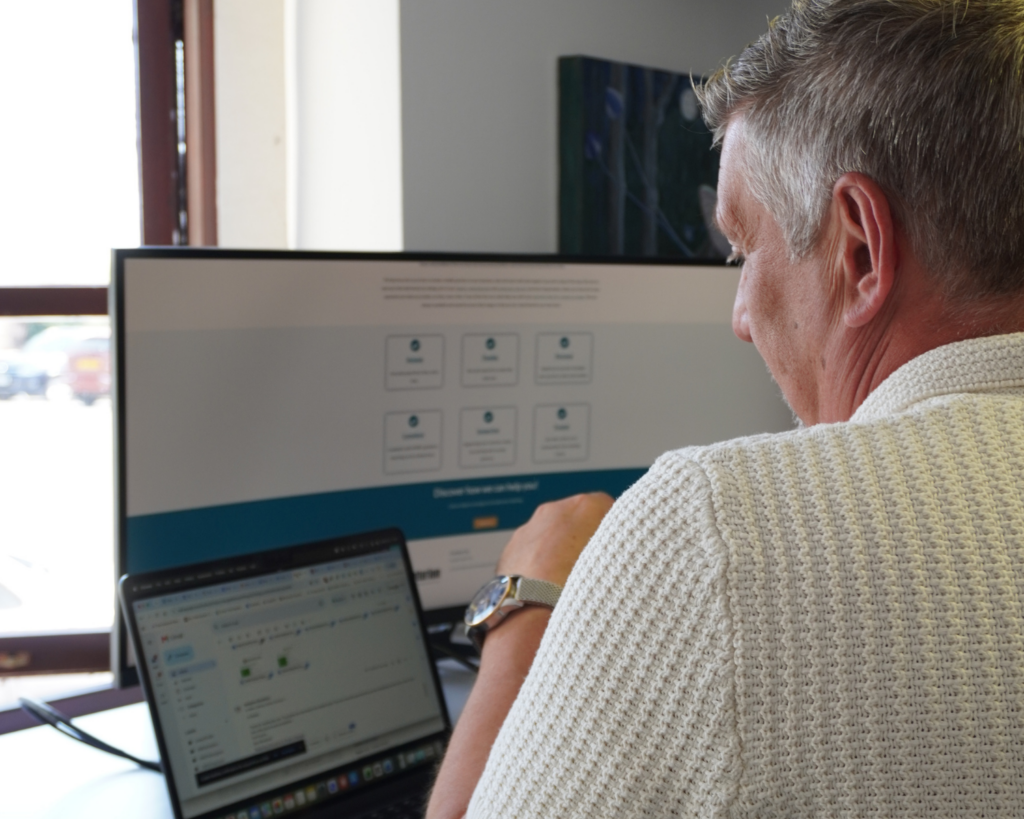 Managing Director Dave Davis working on the Centurion Payroll website